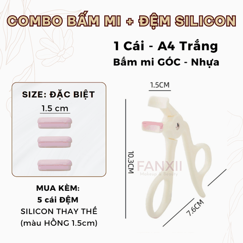 Combo: A4 BẤM MI GÓC + 5 Silicon (Hồng ĐB 1.5cm)