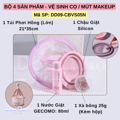 CBVS05N - Combo 4 SP - Bộ Vệ Sinh Cọ / Mút Trang Điểm