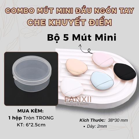 Combo: 5 mút MINI CKĐ (Màu NN) + HỘP TRÒN TRONG (5.5cm)
