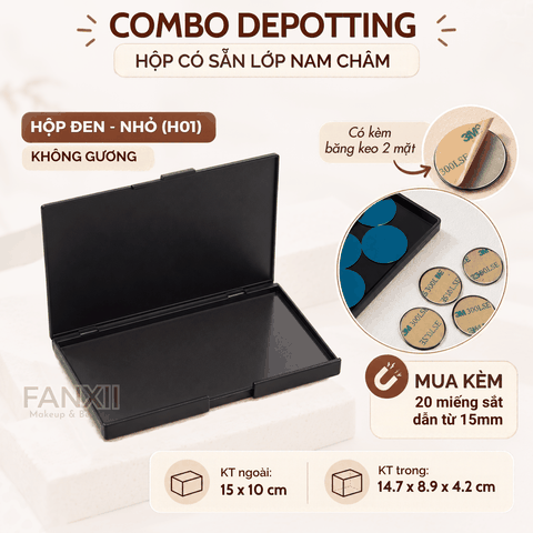 CDY07: H01 NHỎ - Combo: Hộp Depotting + 20 Miếng dẫn từ 15mm + Bk