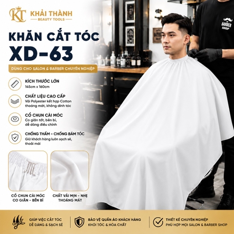 Khăn Cắt Tóc Trơn Trắng XD-63