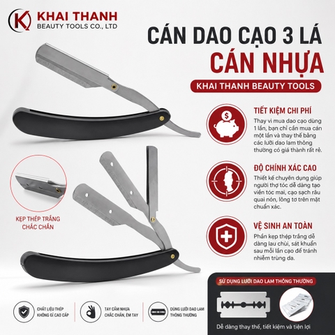 Tay Cạo 3 Lá Cán Nhựa XD-49