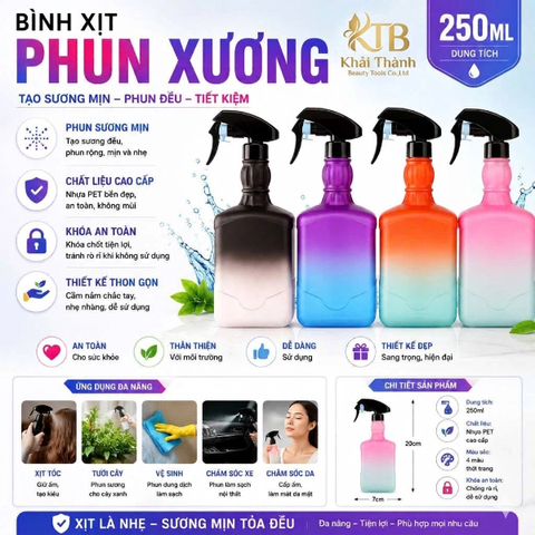 Bình Xịt Sương Vuông 300ml XD-19