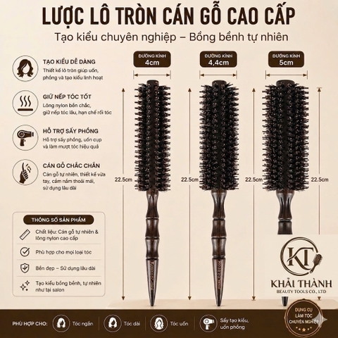 Lu Sấy Cán Gỗ Lông Heo Đuôi Nhọn XD-128