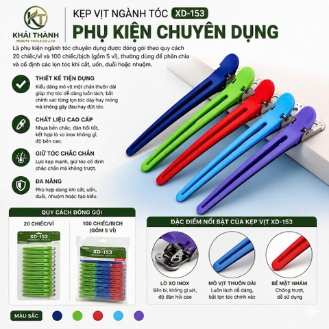 Kẹp Vịt 7 Màu XD-153