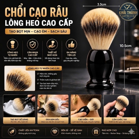 Chổi Quét Bọt Cạo Cán Đen XD-41