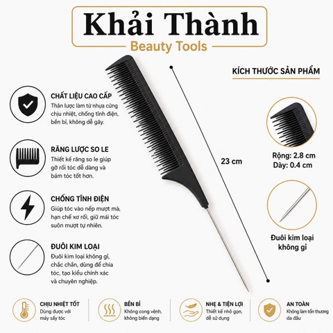 Lược Đuôi Nhọn Carbon 8613 (XD-86)