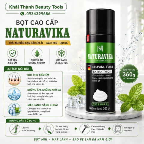 Bọt Cạo Râu Naturavika 360ml