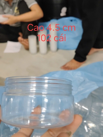 HỦ NHỰA TRẮNG TRÒN CAO 4.5 CM