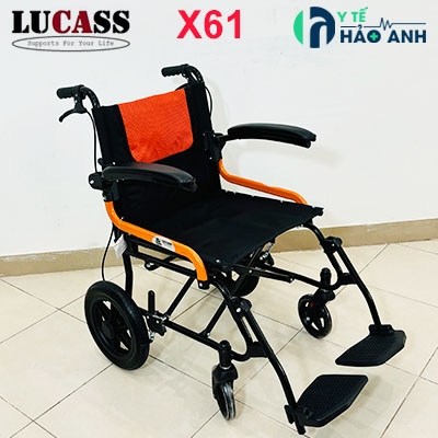 Xe lăn gấp gọn xách tay bánh đúc 12inch Lucass X61S