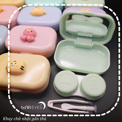 Khay gương mini chữ nhật gắn thú