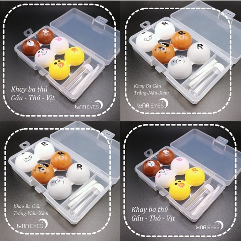Khay Đựng Lens 3 Đôi Hình Thú