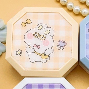 Khay gương Caro hộp vuông cute kèm dụng cụ đeo lens