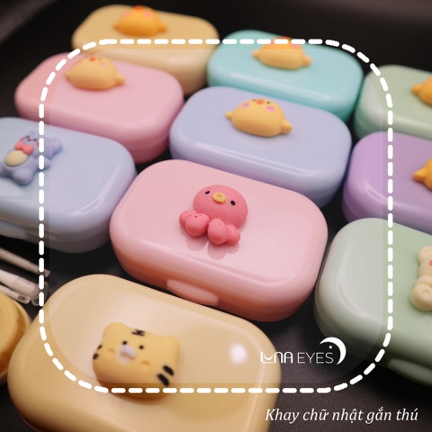 Khay gương mini chữ nhật gắn thú