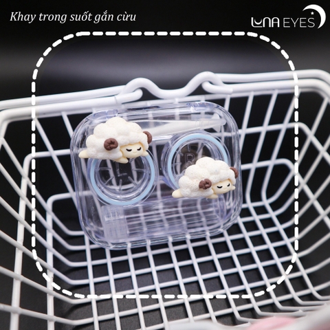 KHAY ĐỰNG LENS TRONG SUỐT GẮN NƠ - GẮN CỪU Kèm dụng cụ đeo lens