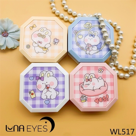 Khay gương Caro hộp vuông cute kèm dụng cụ đeo lens