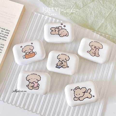 Khay cún nâu cute LUNA EYES kèm dụng cụ đeo