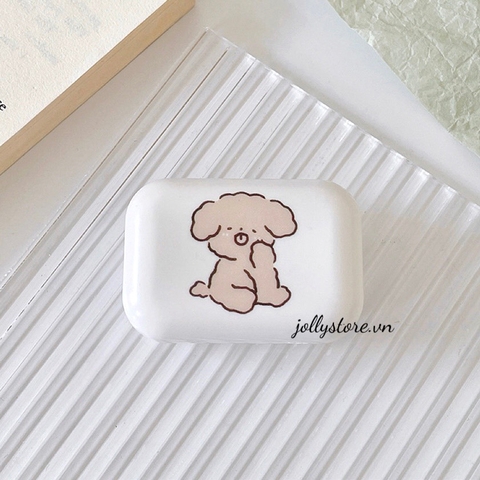 Khay cún nâu cute LUNA EYES kèm dụng cụ đeo