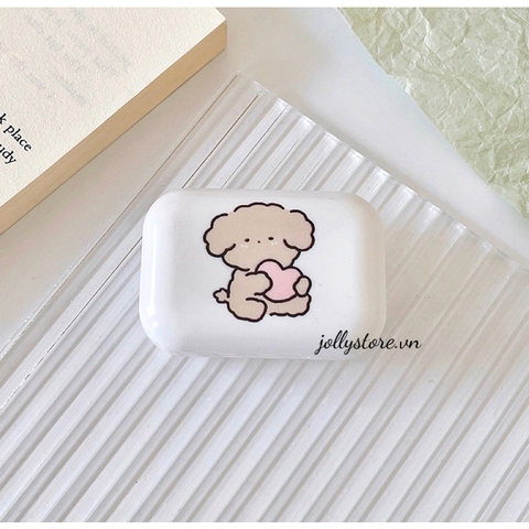Khay cún nâu cute LUNA EYES kèm dụng cụ đeo