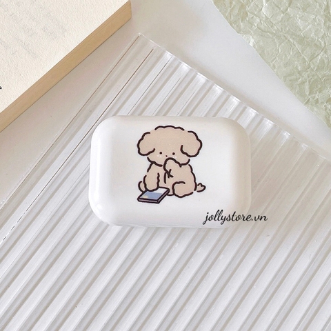 Khay cún nâu cute LUNA EYES kèm dụng cụ đeo