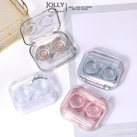 Khay đựng Lens trong suốt LUNA EYES kèm dụng cụ đeo