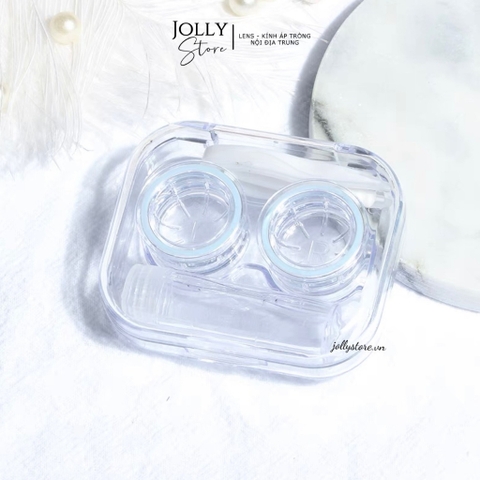 Khay đựng Lens trong suốt LUNA EYES kèm dụng cụ đeo