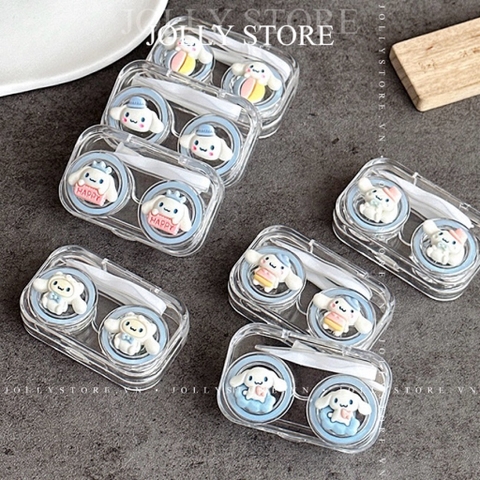 Khay đựng lens thỏ tai dài cinnamoroll JOLLY kèm dụng cụ đeo