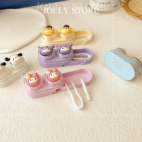 Khay đựng lens gắn thú JOLLY cute kèm dụng cụ đeo