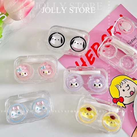 Khay đựng lens trong suốt gắn thú JOLLY xinh xắn kèm dụng cụ đeo