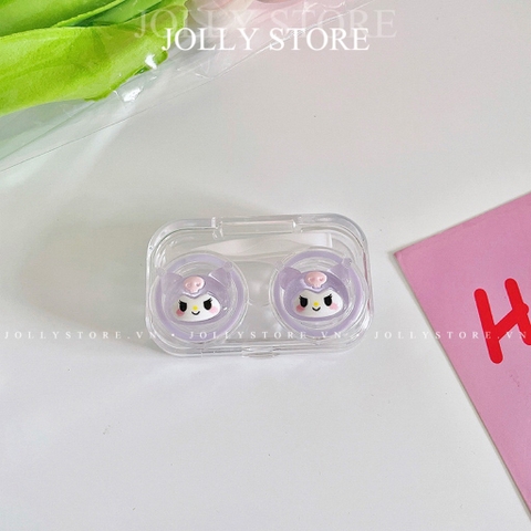 Khay đựng lens trong suốt gắn thú JOLLY xinh xắn kèm dụng cụ đeo