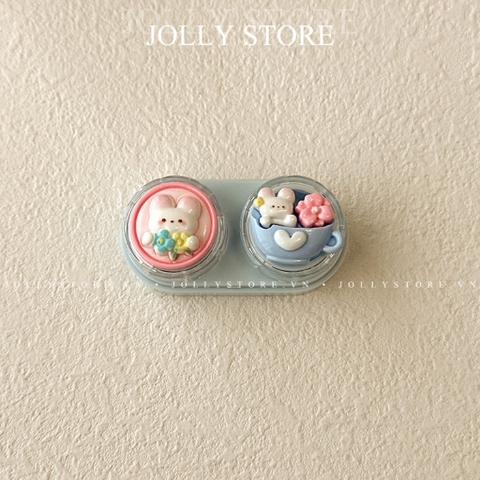 Khay đụng lens xinh xắn gán thú JOLLY kèm dụng cụ đeo