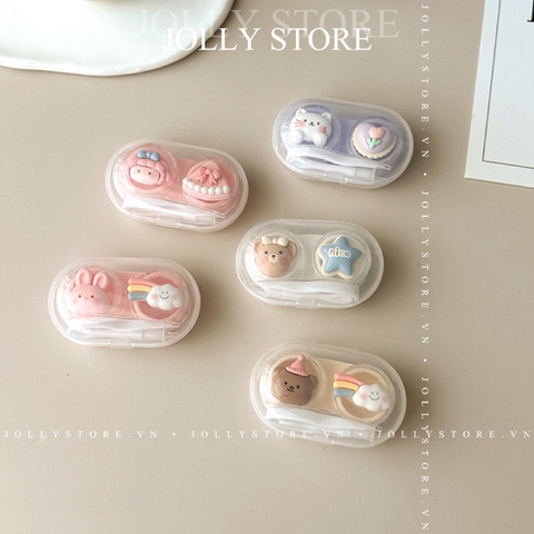 Khay đựng lens gắn thú hộp tròn JOLLY kèm dụng cụ đeo