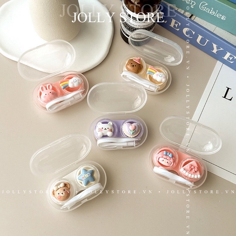 Khay đựng lens gắn thú hộp tròn JOLLY kèm dụng cụ đeo