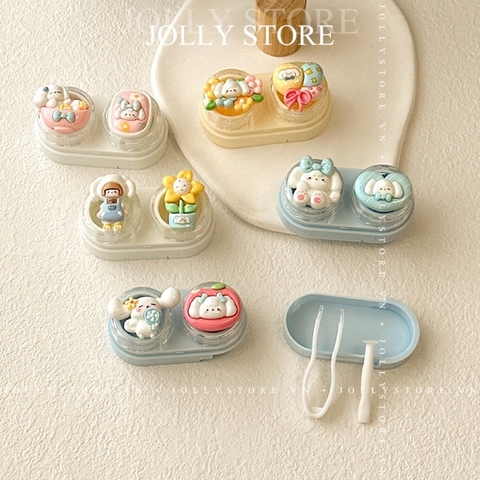 Khay đựng lens dễ thương gắn thú JOLLY kèm dụng cụ đeo