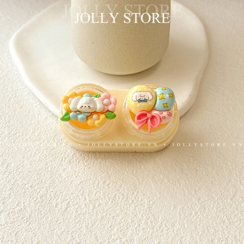 Khay đựng lens dễ thương gắn thú JOLLY kèm dụng cụ đeo