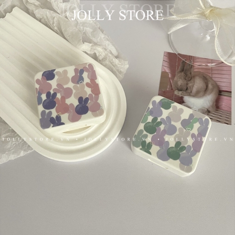 Khay gương đựng lens cute JOLLY kèm dụng cụ đeo