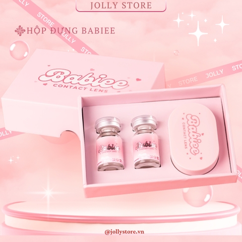 Khay - Hộp giấy đựng lens BABIEE hồng xinh xắn thỏ tai dài cinnamoroll JOLLY kèm dụng cụ đeo
