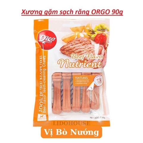 Xương gặm bàn chải Orgo Beef Flavor Nutrients vị bò 90g