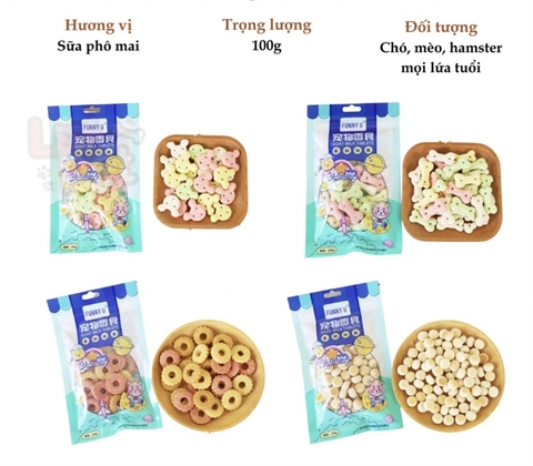 Bánh thưởng huấn luyện vị sữa phô mai 100g
