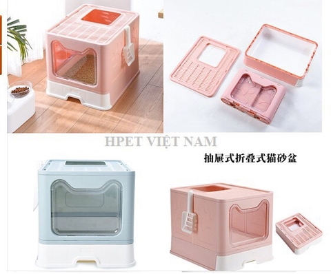 Nhà vệ sinh cho mèo 2 cửa
