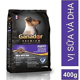 THỨC ĂN CHO CHÓ CON GANADOR VỊ SỮA VÀ DHA PUPPY MILK WITH DHA 400GR