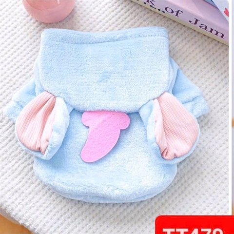 áo nỉ lông thú cưng voi xanh smlxl