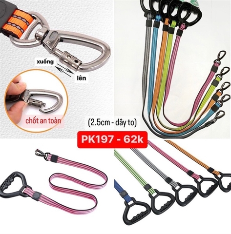 Dây dắt vải dù móc tay cầm nhựa 2.5 cm