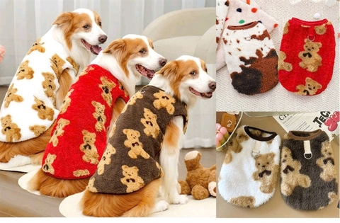 Áo gấu lông ba lỗ sz Xssmlxlxxl chó nhỏ