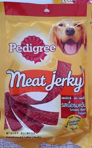 Bánh thưởng Pedigree Jerky vị bò xong khói 80g