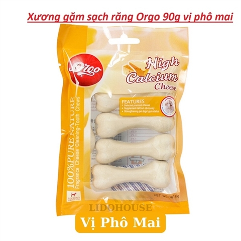 Xương gặm bàn chải Orgo High Calcium Cheese vị phô mai 90g