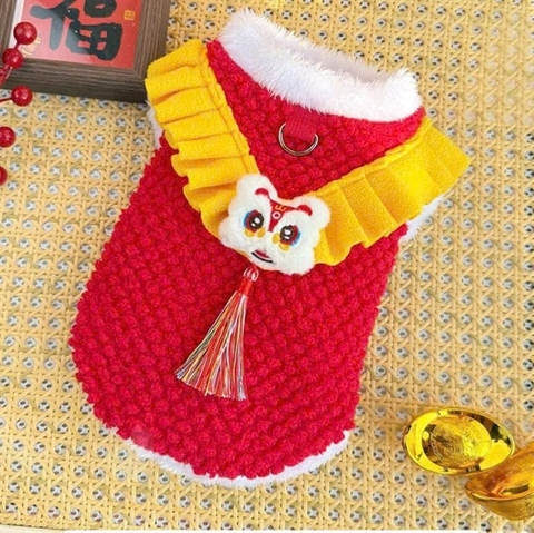 Áo tết viền vàng tua rua sz smlxl
