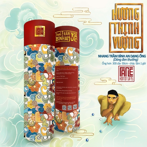 Ống 3 tấc Đen Thường - Nhang cây trầm bắc thảo mộc trám