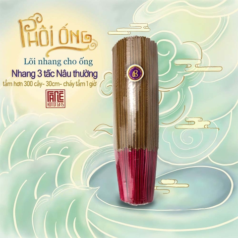 Phôi 3 tấc Nâu Thường-  Nhang cây bắc thảo mộc