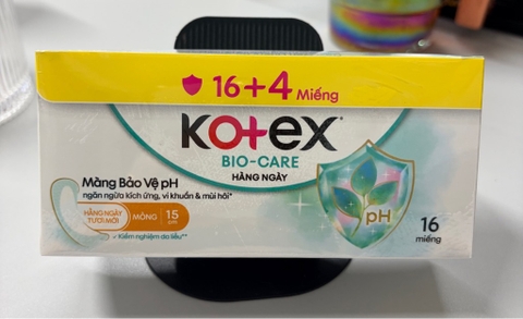 Băng vệ sinh Kotex Bio-Care ban ngày mặt bông 15cm (16+4M)